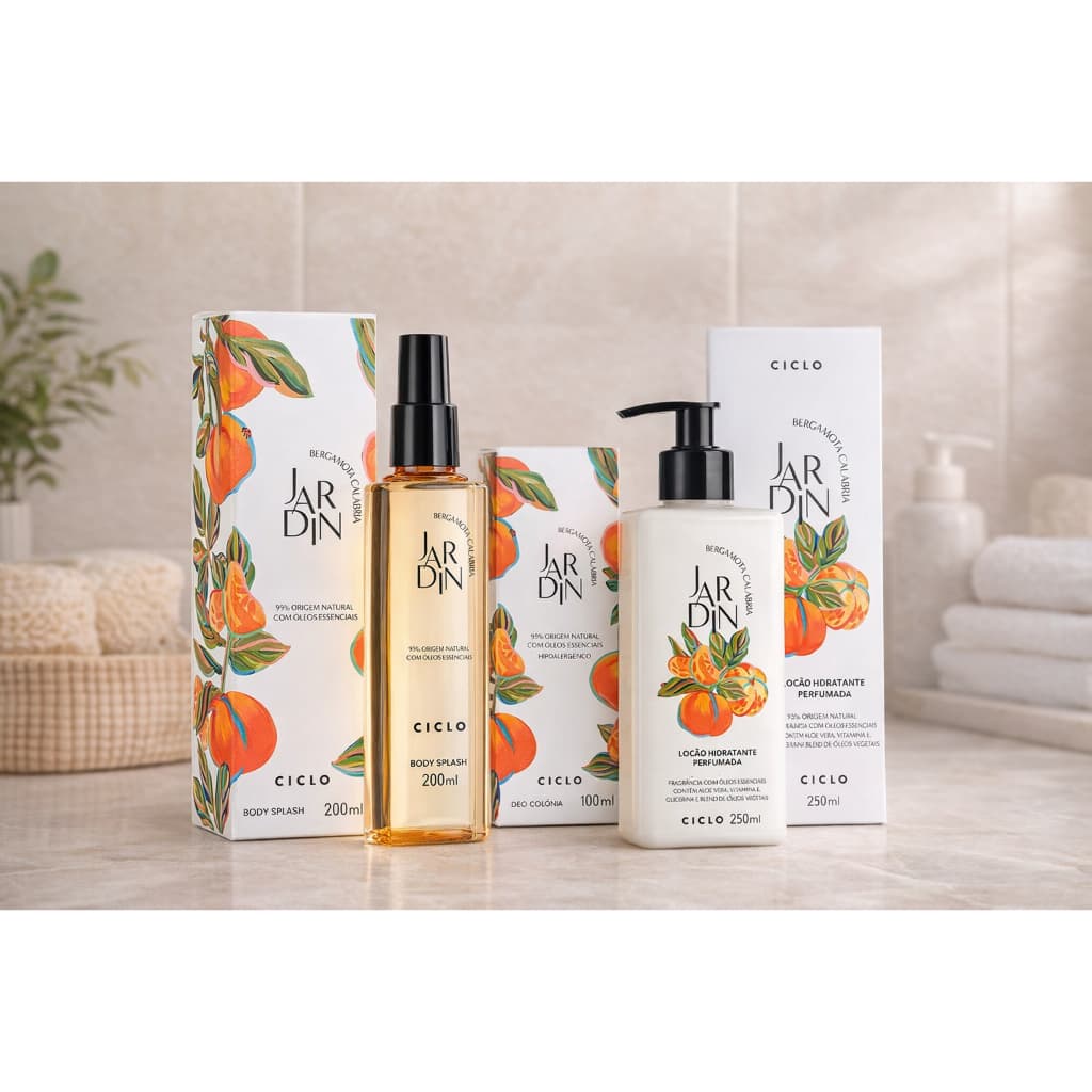 kit ciclo Jardin Bergamota Body splash 200ml e Loção Hidratante 250ml