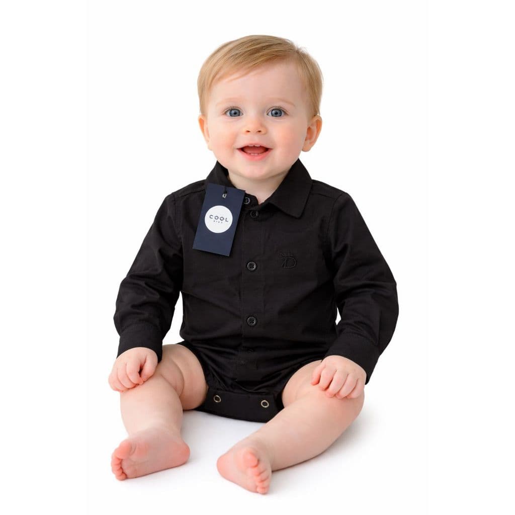 Body Camisa Social bebê manga Curta P M e G menino infantil Manga Longa