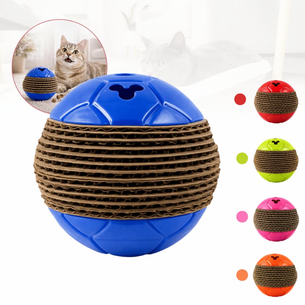 Brinquedo Interativo Gato Bolinha Com Arranhador E Petisqueira 10cm Com Guizo