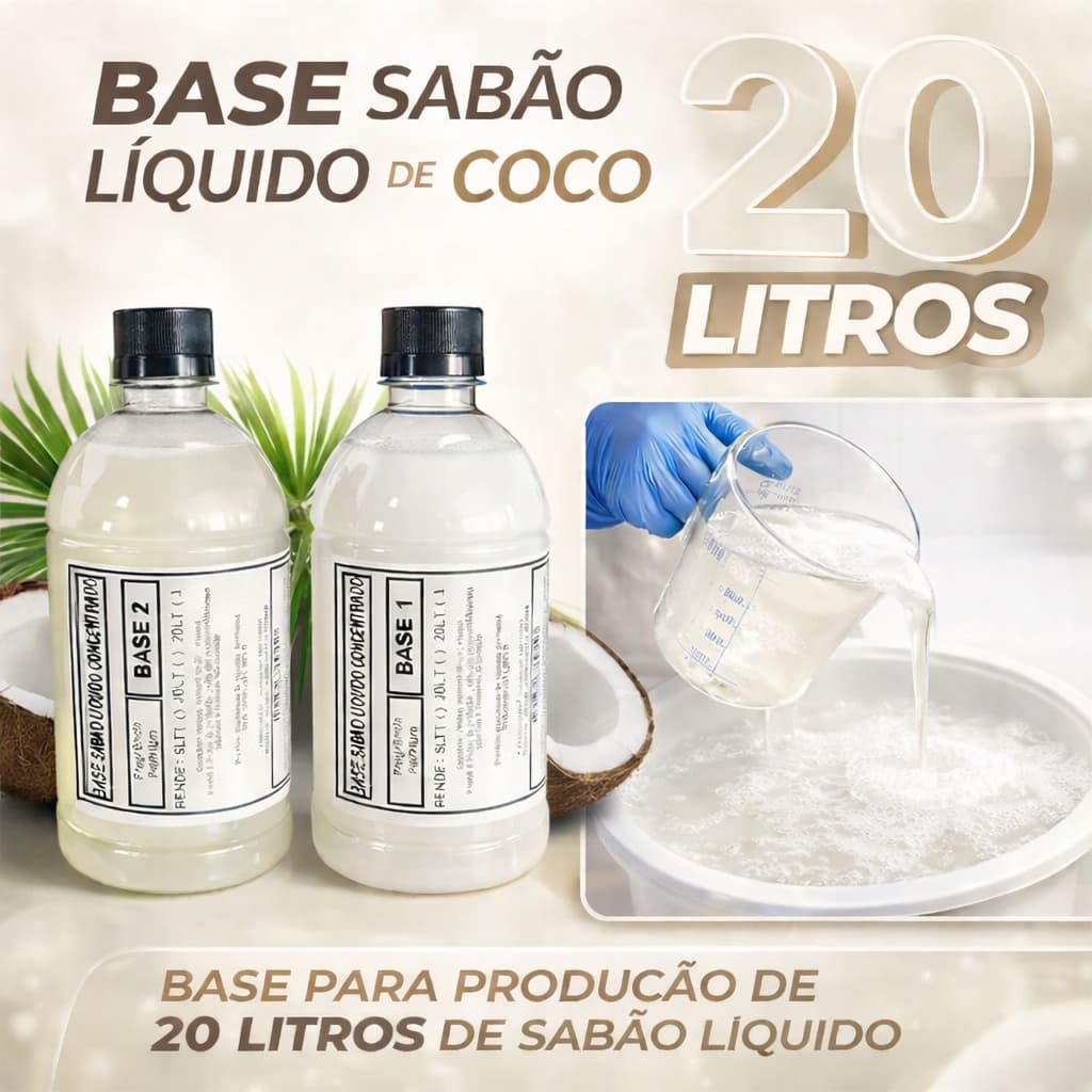 Base para Sabão Líquido Lava-Roupas De Coco Fácil de Fazer Alto Rendimento