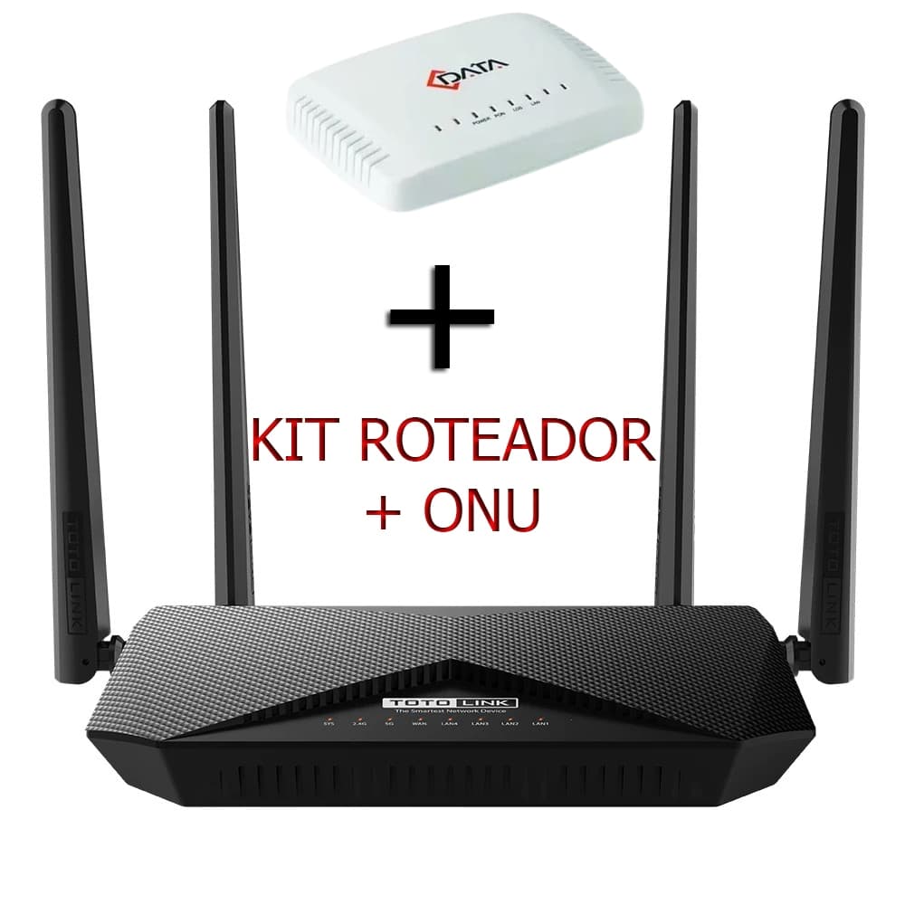 KIT ROTEADOR TOTOLINK AC1200 + ONU GPON - USADO
