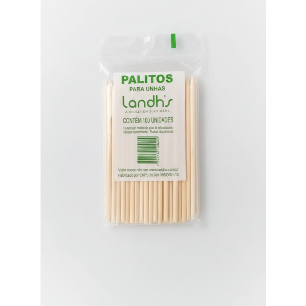 Pacote com 100 Palitos para Unha Landh's