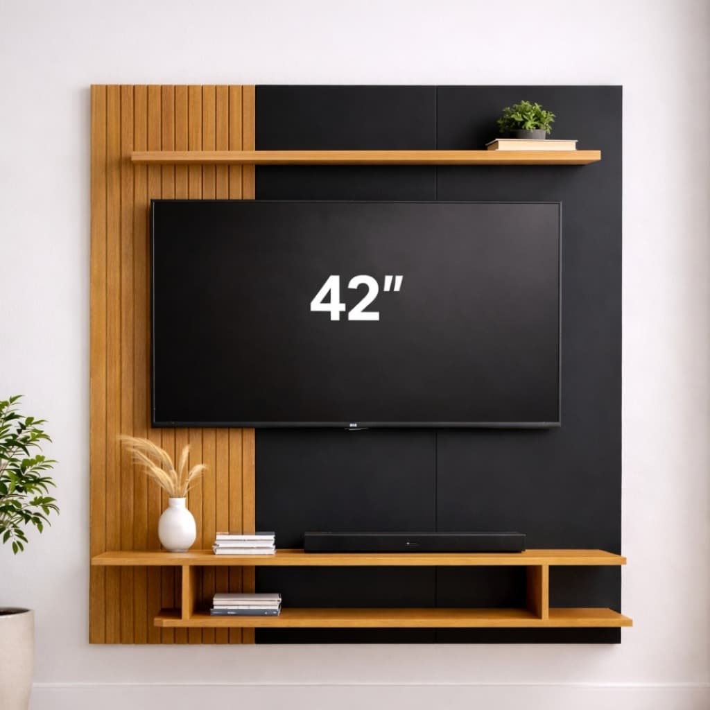 Painel Detalhe Ripado 105x105 TV 42" Sala ou Quarto Envio Imediato