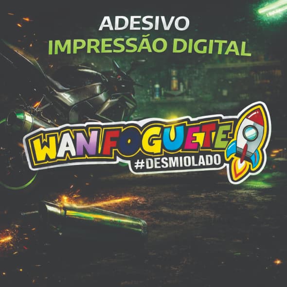 Adesivo Moto Bike WANFOGUETE Escapamento 15x5 | Alta Qualidade | Recorte Eletrônico|Custom Moto |Acessório Automotivo.