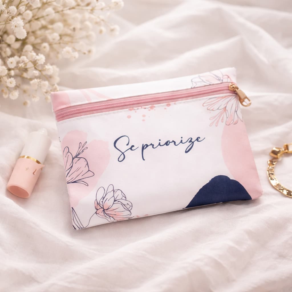 Necessaire Feminina Porta Maquiagem Frases Autocuidado Bolsa Presente