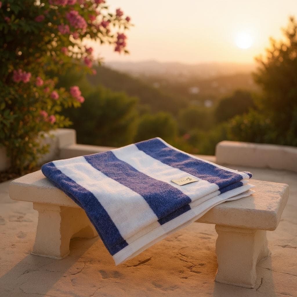 Toalha de Praia Pau Brasil Enjoy 100% Algodão Premium Listrada 70x140cm 32 Fios Alta Absorção