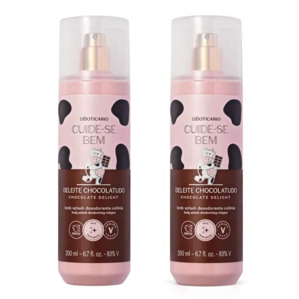 Kit 2 Perfumes Cuide-se Bem Deleite Chocolatudo Feminino Doce - 100ml