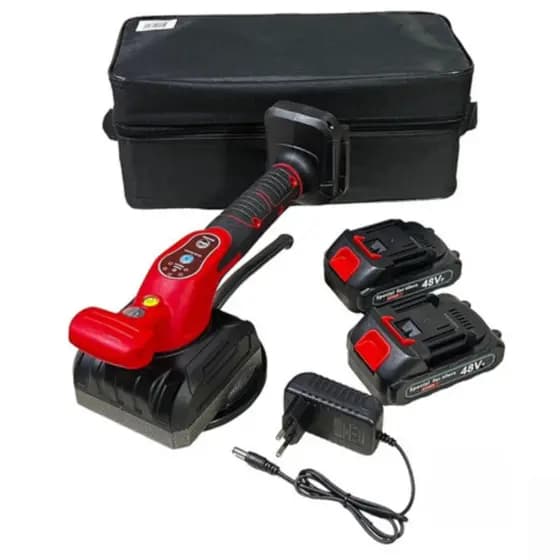 Máquina de Assentar Piso e Azulejo Vibratória com Ventosa 48V - Nivelador Automático Profissional Portátil + 2 Baterias
