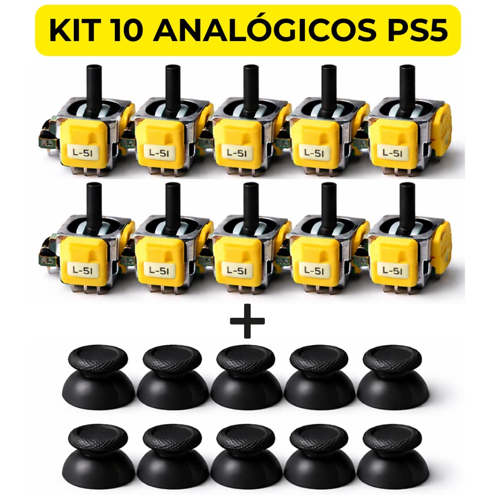 Kit 10 Analógico Hall Effect Magnético para Controle Ps5 Anti Drift 3D Sensor versão 6.0