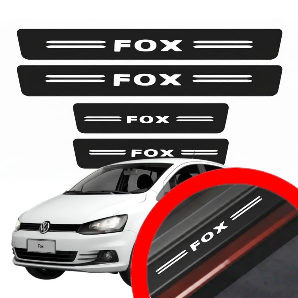 SOLEIRA PROTEÇAO PORTA FOX UNIVERSAL VINIL PARA CARRO AUTOMOTIVO PERSONALIZADA VARIAS CORES
