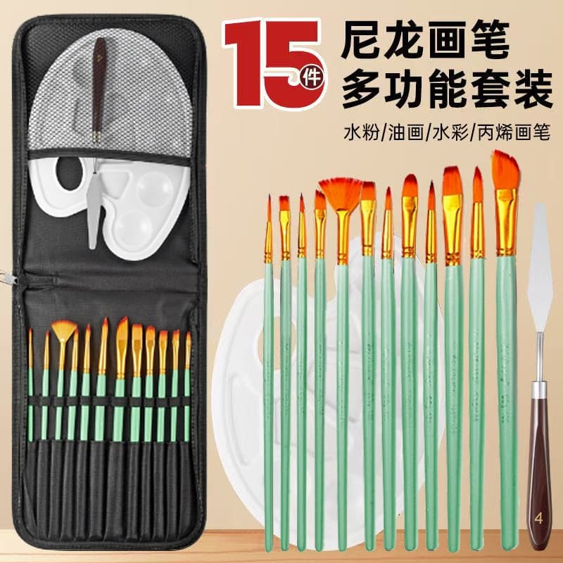 Kit com 6/12 Pincéis artísticos para pintura cerdas macias, aquarela, guache, pintura a óleo, acrílico