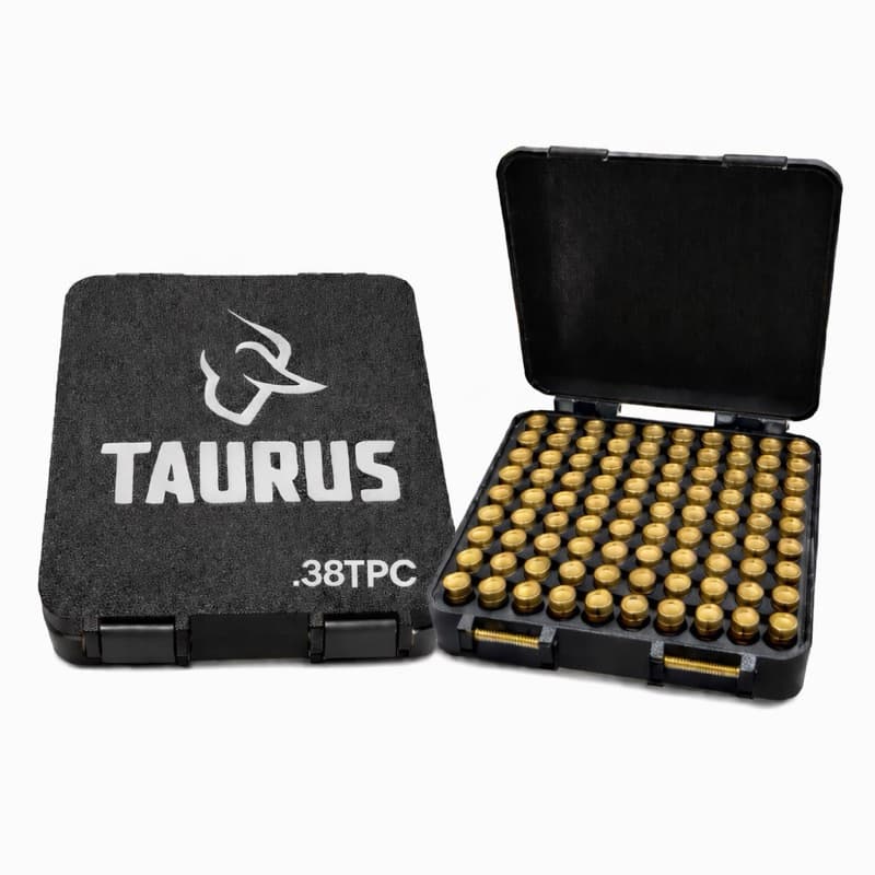 Porta Munição Taurus .38TPC Capacidade 100 Munições | Estojo Rígido Organizador Compacto Resistente