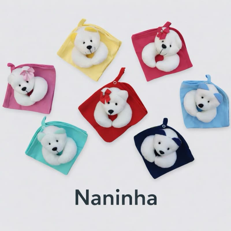 Paninho Naninha Com Urso de Pelúcia Antialérgico Para Bebê Menina e Menino Cheirinho Bebe