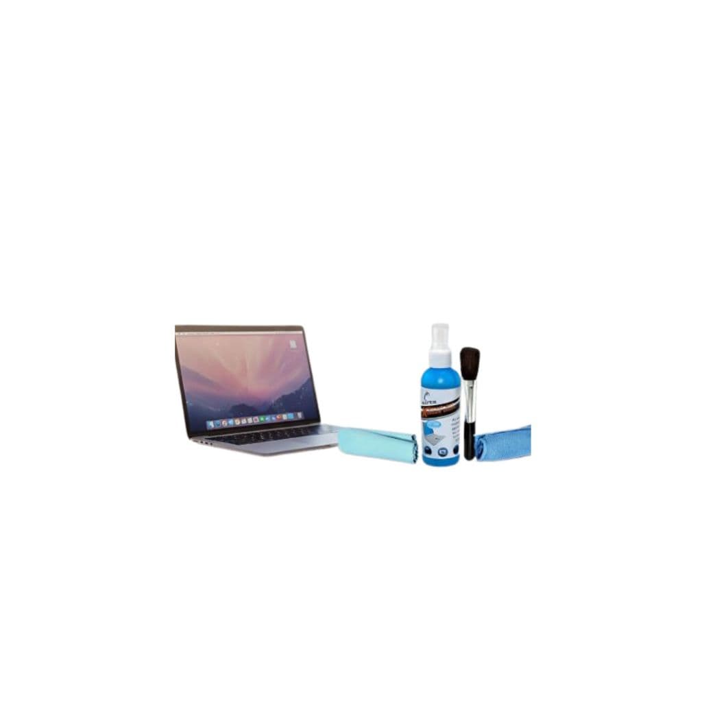 Kit Limpa Tela Para Super Clean Tv Monitor Note Celular Tablet Oculos de Grau Lupa Binoculo 4itens 1Spray+2Lenços1escovi
