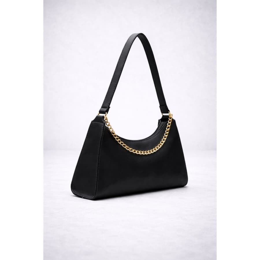 Bolsa Feminina Baguete com Alça Transversal - Preto, Elegante e Versátil