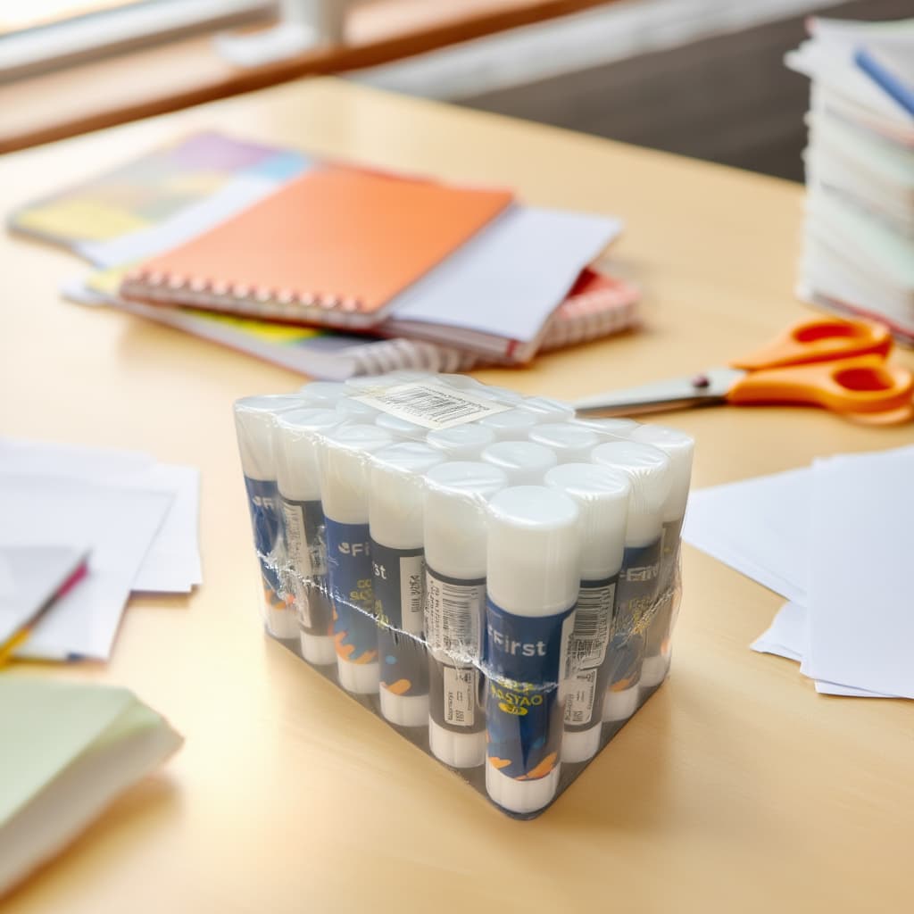 Kit  24 Unidades Cola Bastao Branca Uso Escolar Escolar Resistente Secagem Rapida