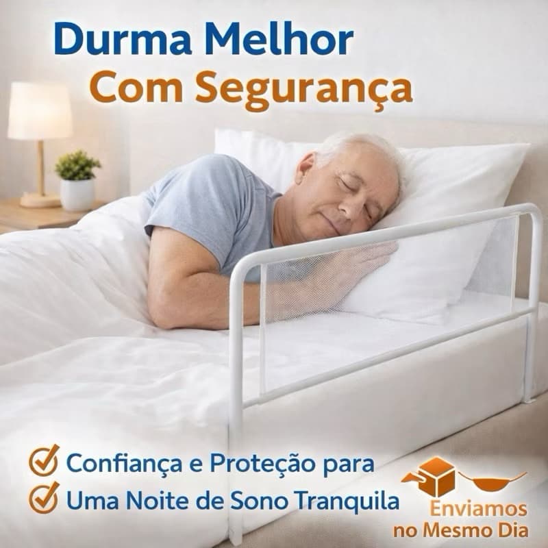 Grade de Cama de Proteção (Pequena, Média, Grande e GG )– Branca Lisa | Segurança para Bebês, Crianças e Idosos Proteçao