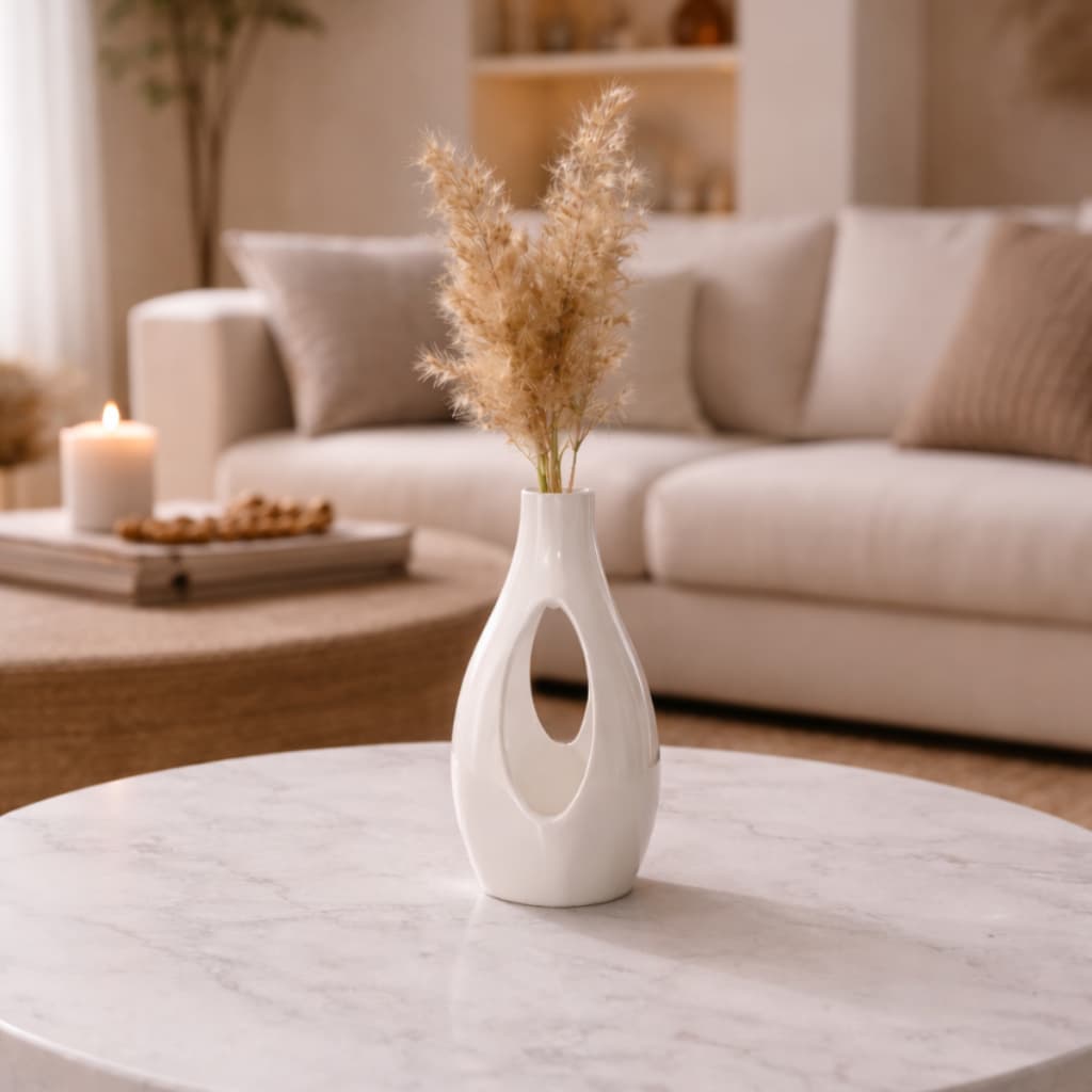 Vaso Pequeno Detalhe Vazado Minimalista Elegante Para Decoração Rústica Sala