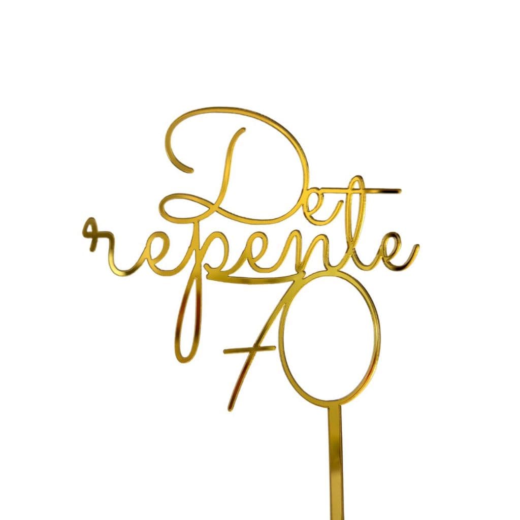 Topo de Bolo 70 Anos Acrílico – Decoração Elegante para Festa de Aniversário