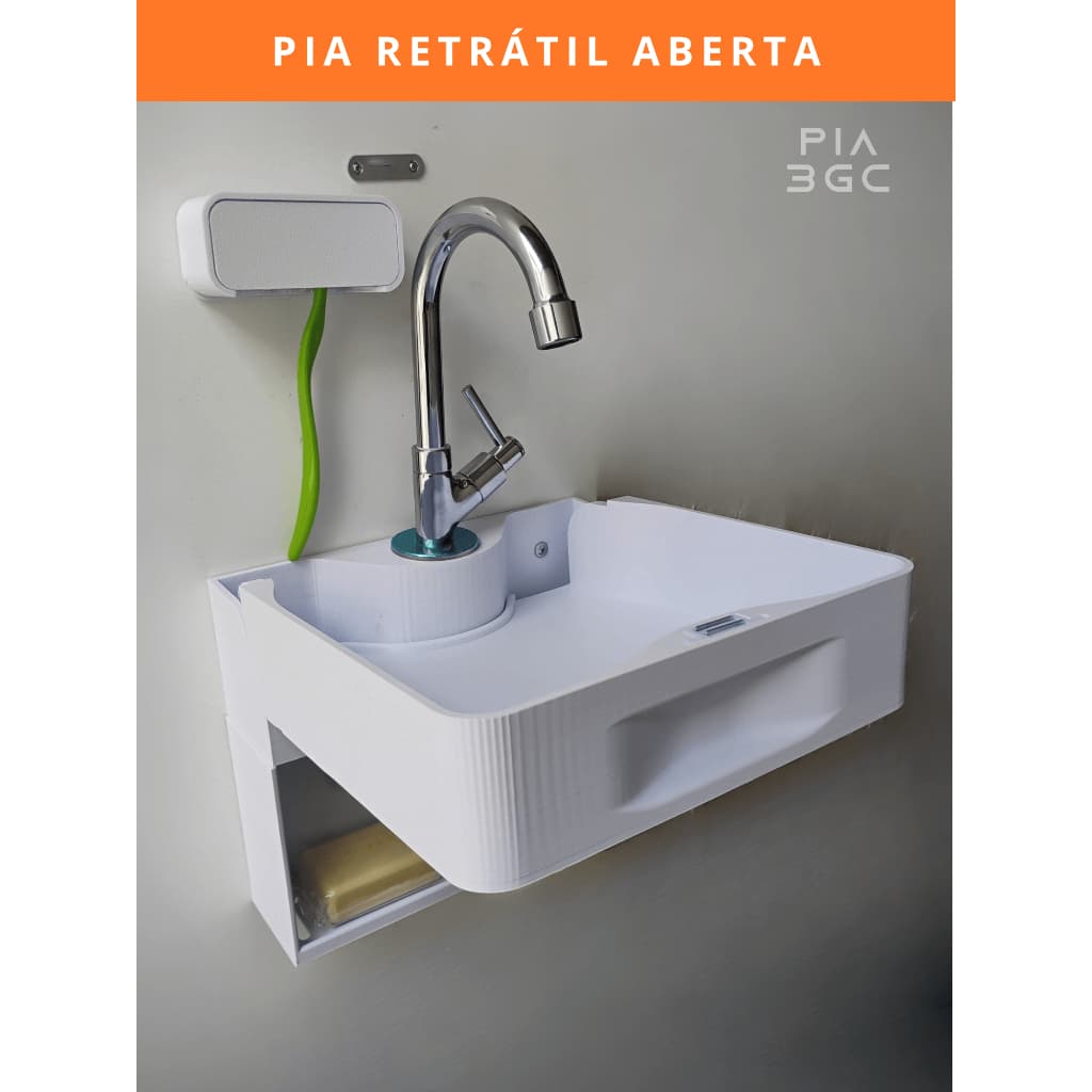 Pia motorhome 3GC pia RETRÁTIL para Motorhome – Compacta, Completa e Inteligente