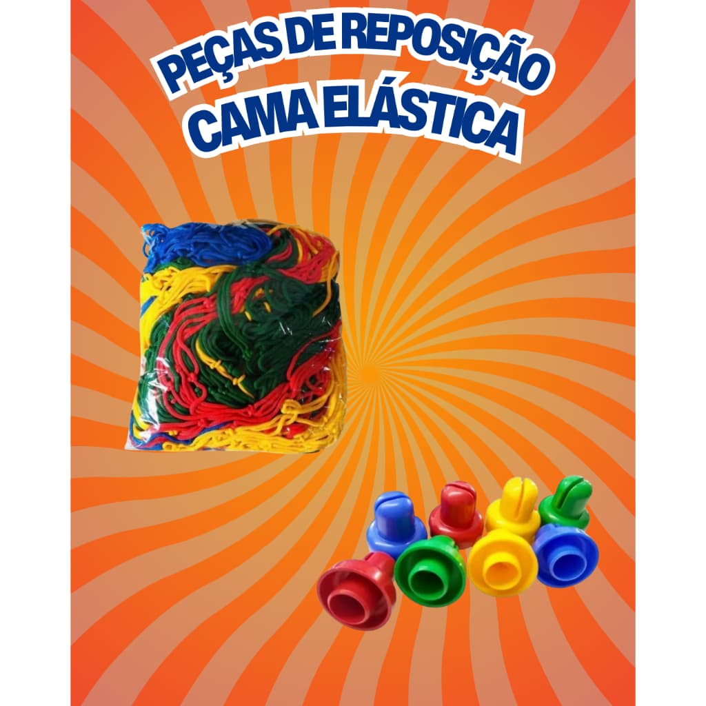 Kit Cama Elástica 1,83m Rede + 6 Ponteiras Pula Pula