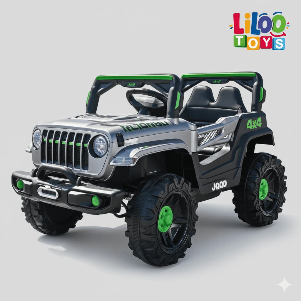 Carro Elétrico De Passeio Infantil Jipe Cinza 12V com Carregador Bivolt e Controle Remoto Zippy