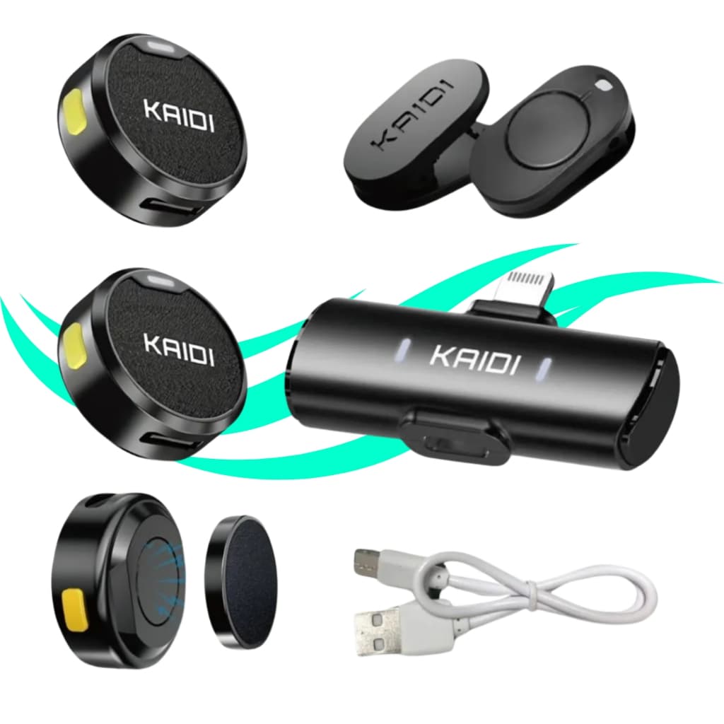 Microfone Lapela Sem Fio Kaidi Original Para iPhone Lightning (11, 12,13,14)