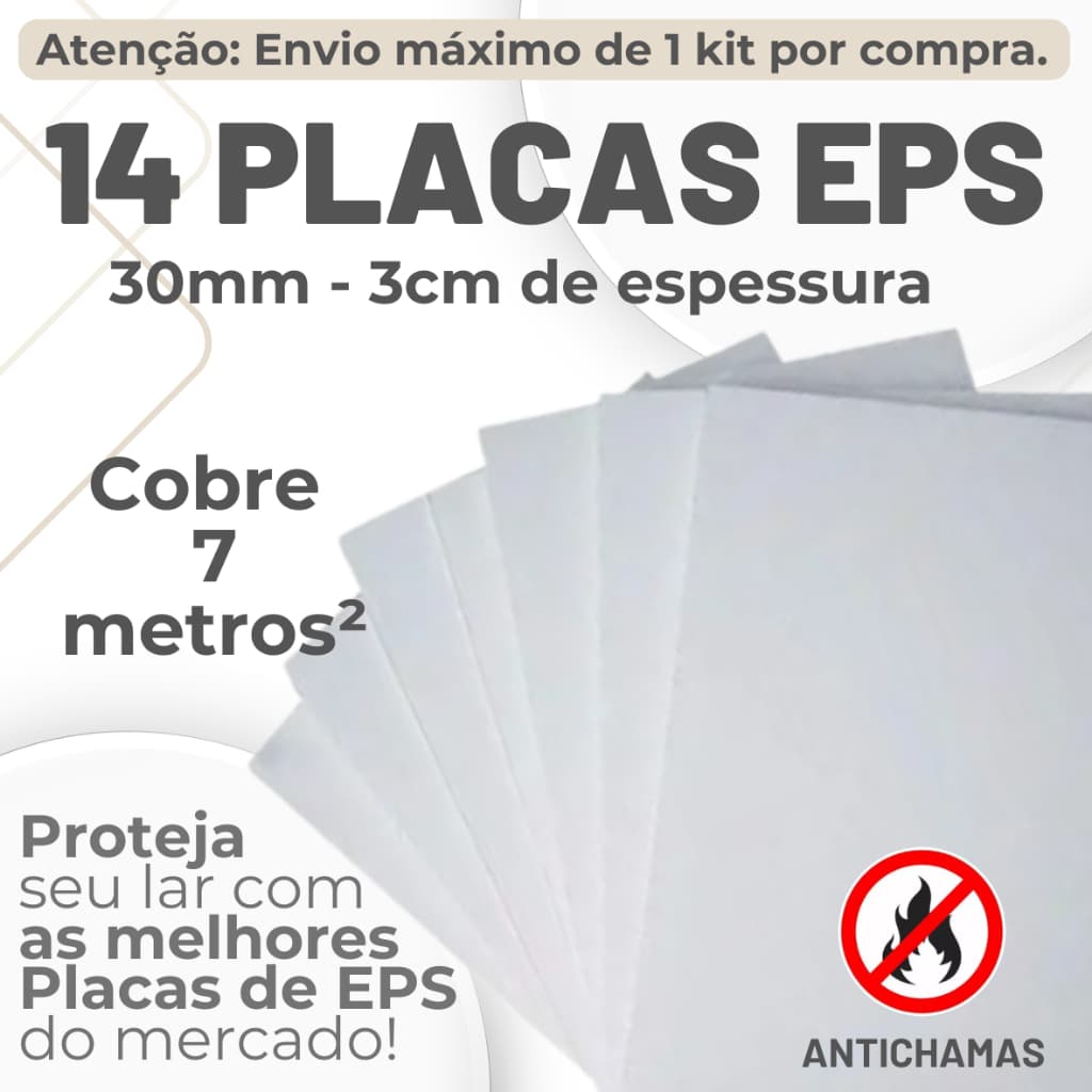 14 PLACAS FORRO EPS ANTI CHAMAS 30 MM (3 cm) DE ESPESSURA, FORRO, ISOLAMENTO TÉRMICO, ACÚSTICO