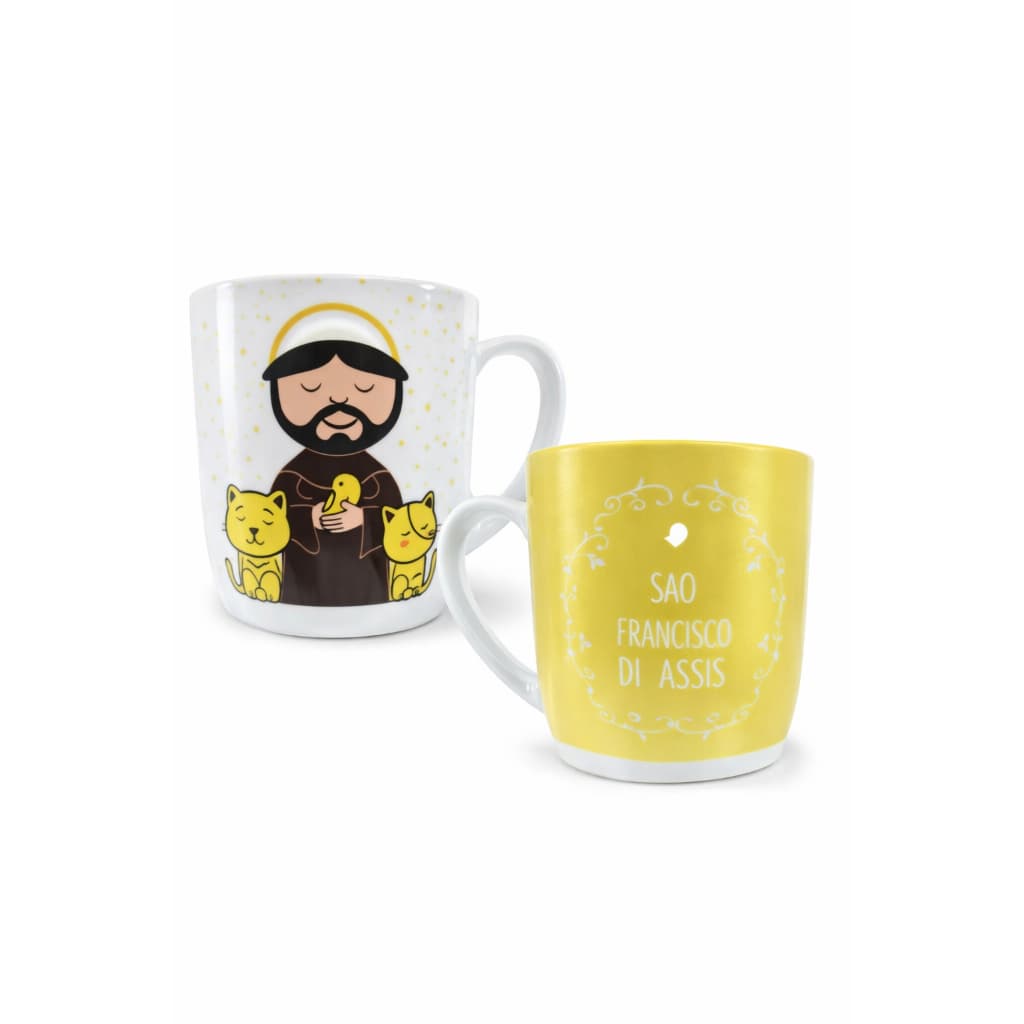 Caneca São Francisco De Assis Em Porcelana 360ml Religioso