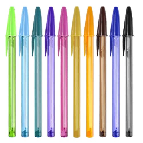Caneta bic fashion com 10 cores