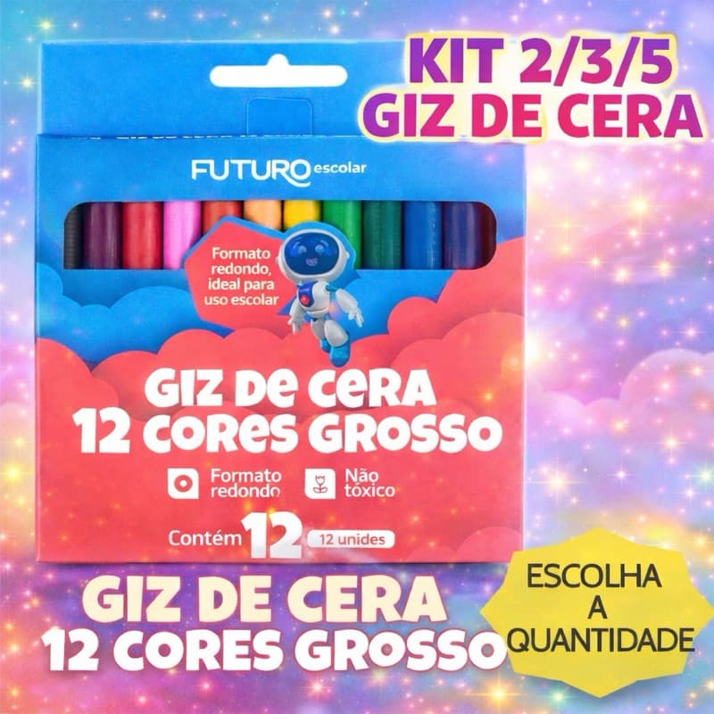GIZ DE CERA 12 CORES GROSSO PINTURA - FUTURO