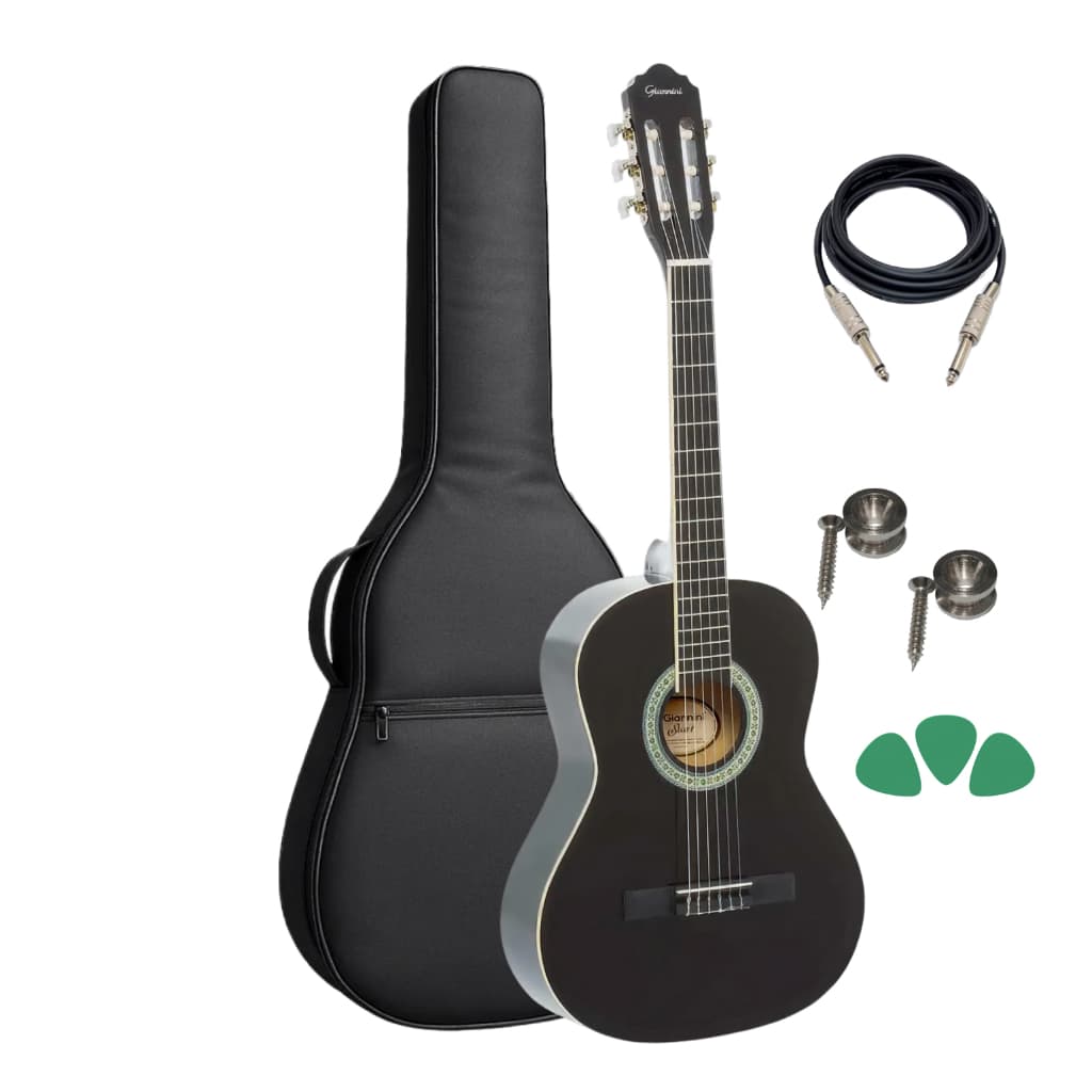 Violão Infantil Giannini N6 Bk Preto 3/4 + Capa + Palhetas