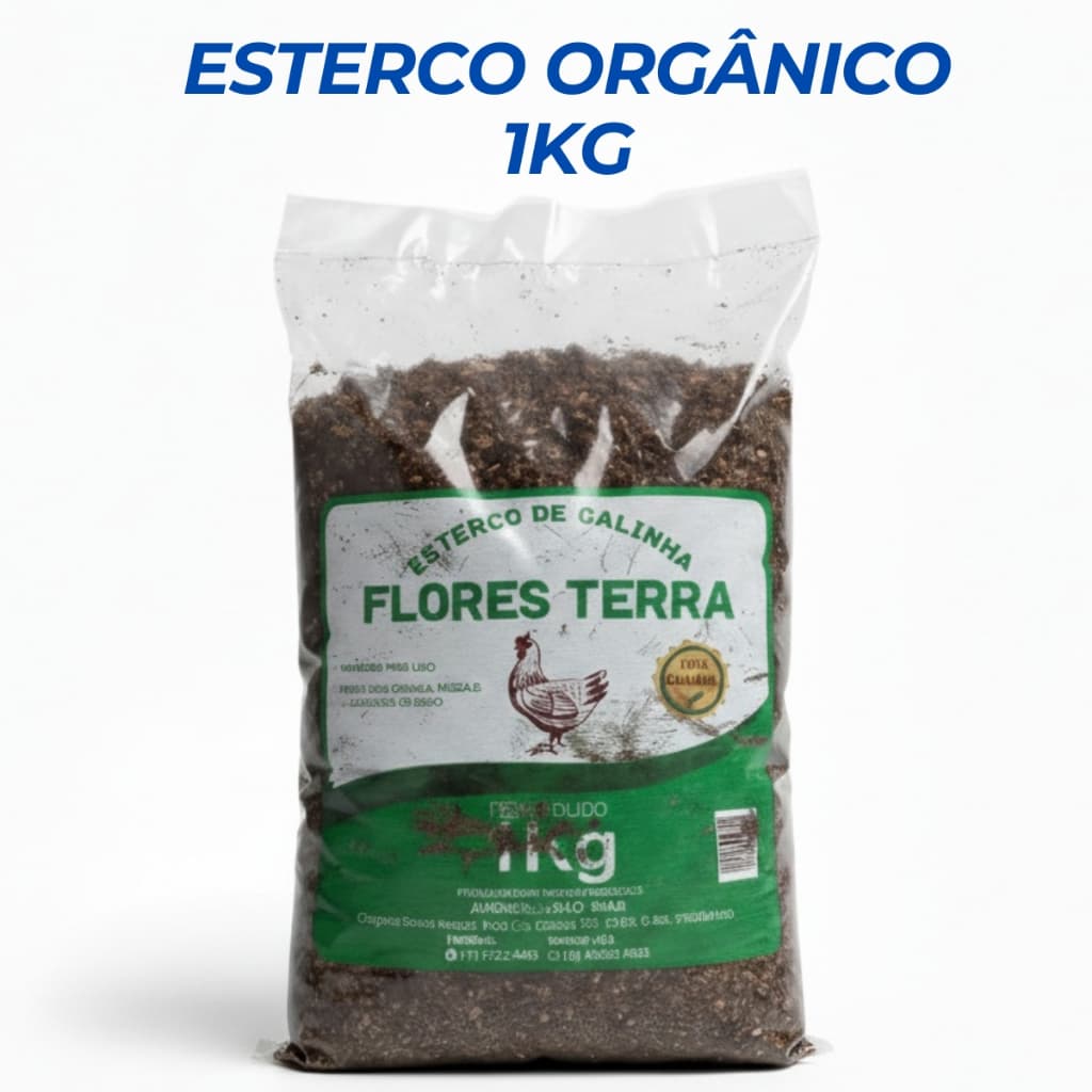 Esterco de Galinha 100% Natural 1kg Adubo Curtido  Plantas e Horta Orgânica