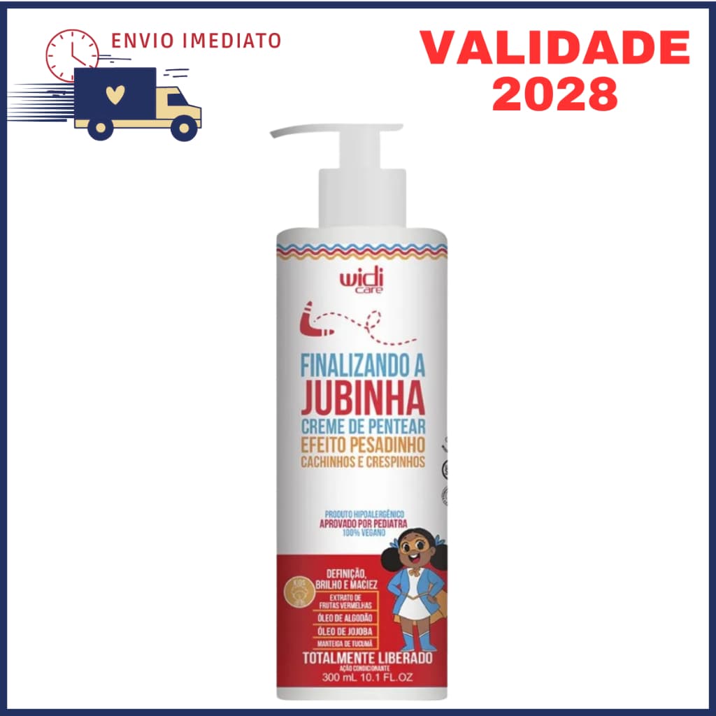 Creme De Pentear Cabelo Infantil Efeito Pesadinho 300ml Widi Care Jubinha