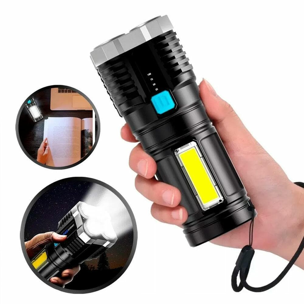 LANTERNA DE MÃO COM 4 LEDS IT-BLUE LE8304