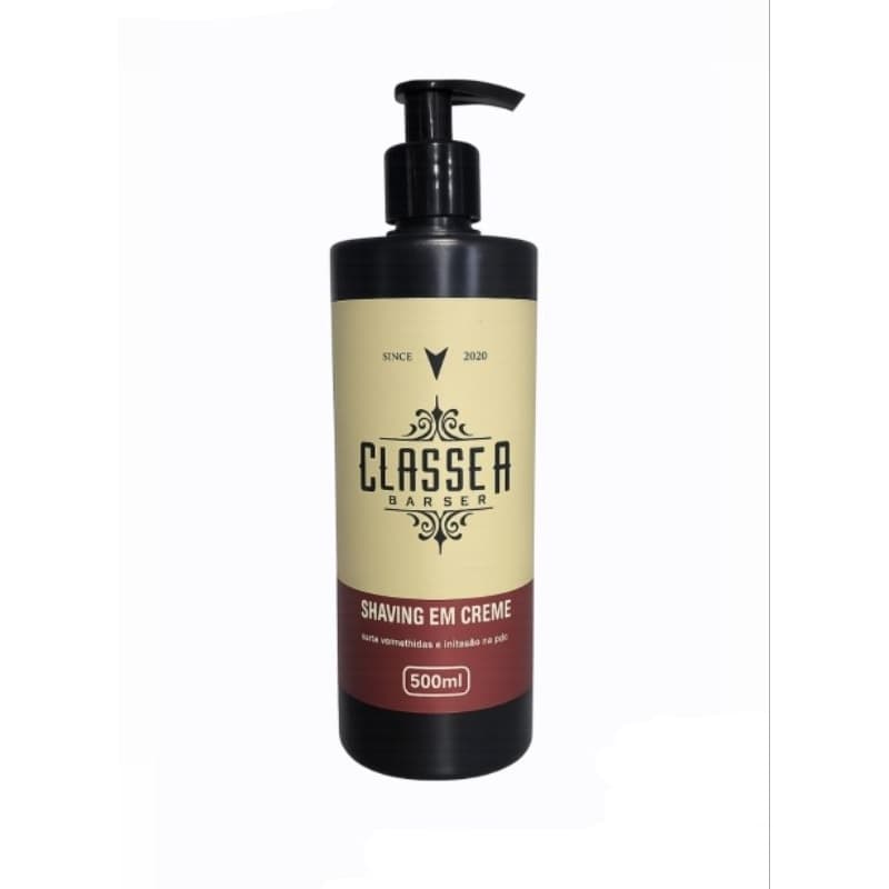 Shaving em Creme CLASSE A 500ml – Creme para Barbear | Sem Espuma | Pele Sensível | Barboterapia