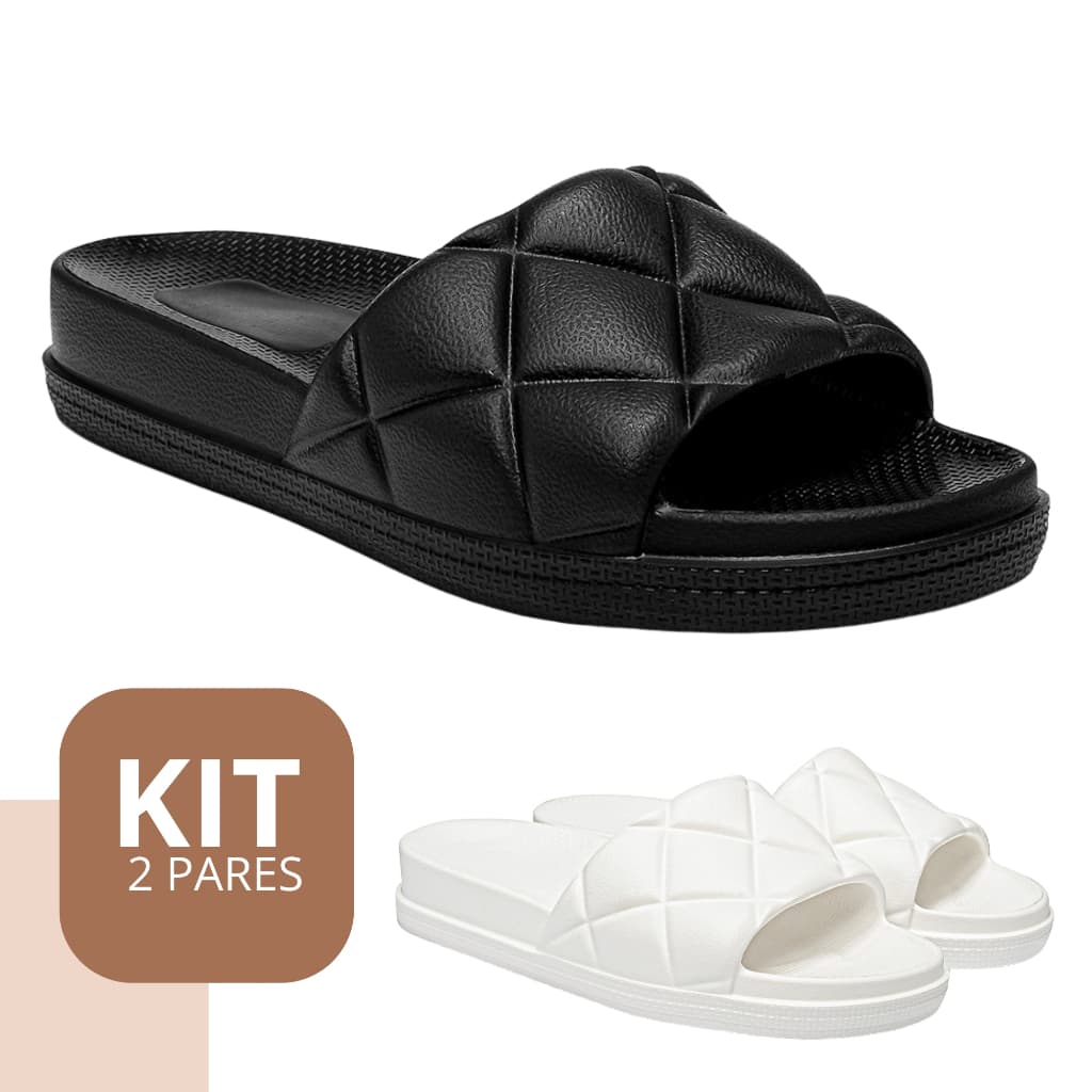 Kit Slide Chinelo Feminino Leve Verão