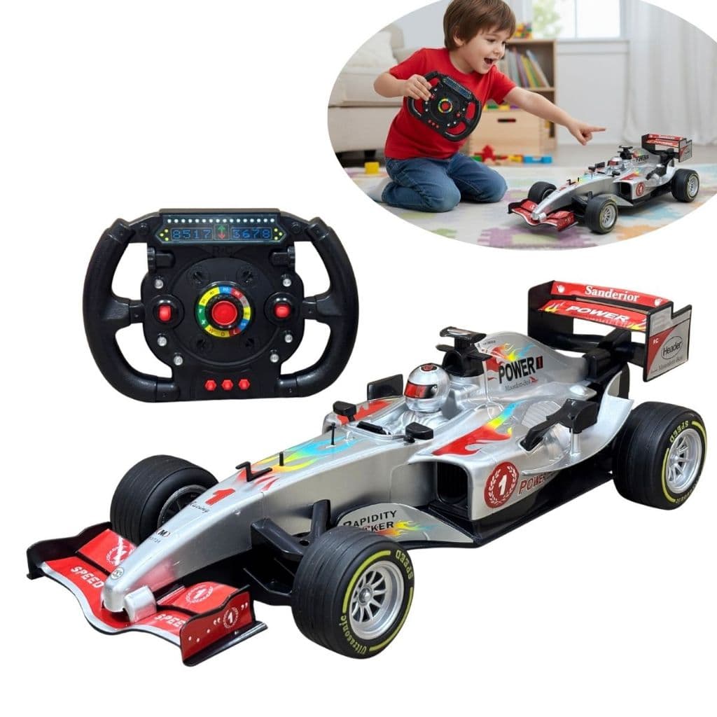 Carrinho Controle Remoto Com Som de Corrida Formula 1 Cor Vermelho 1:10