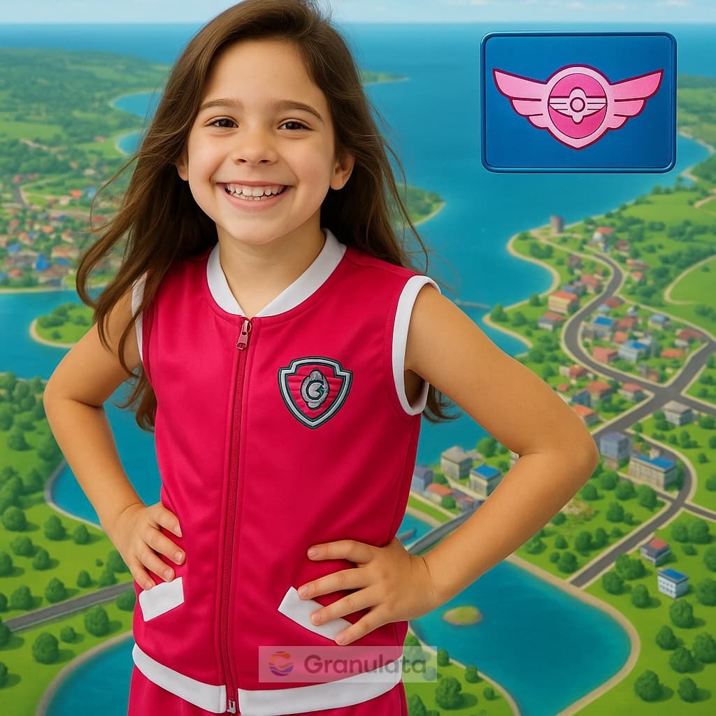 Fantasia Infantil Skye Conjunto Colete e Saia Do 2 ao 10 Aniversário Carnaval - Patrulha Canina