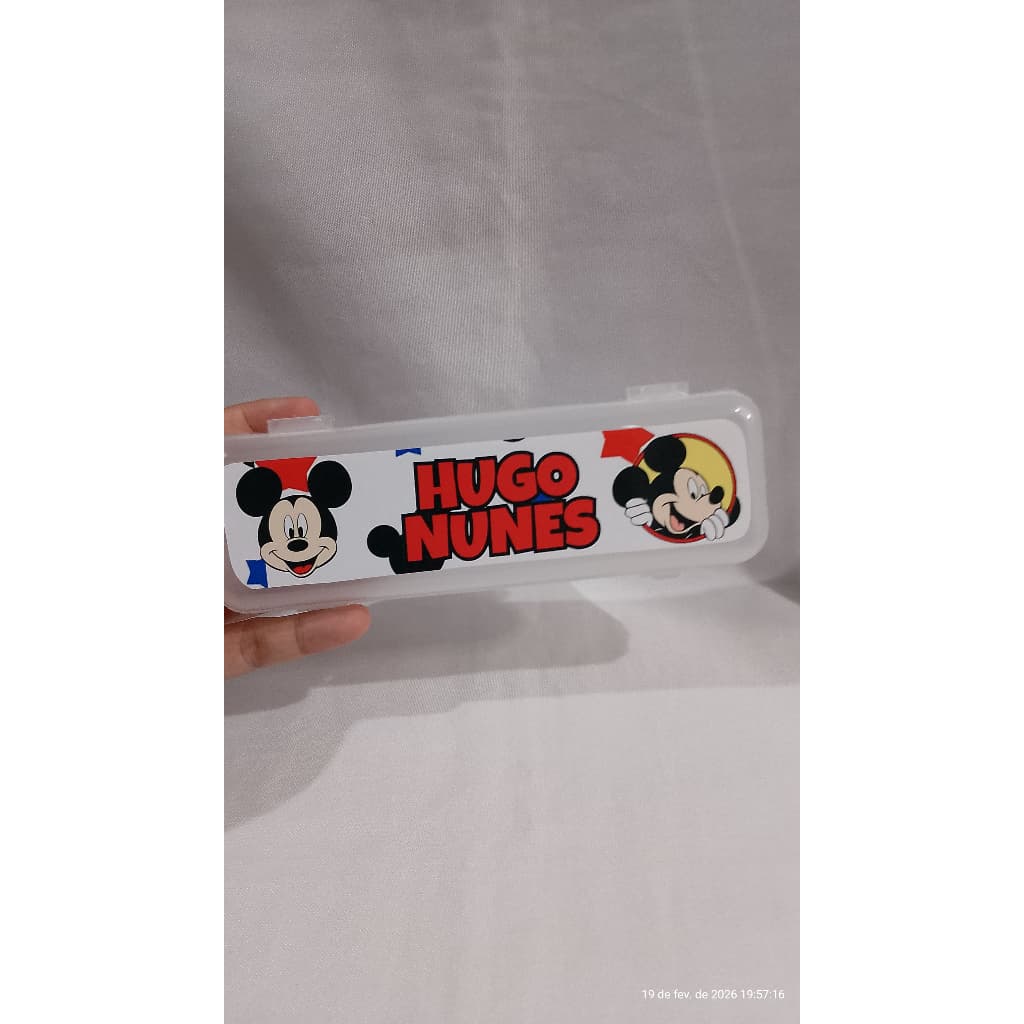 Mickey  Estojo escolar Porta Escova de Dentes Personalizado Volta as Aulas