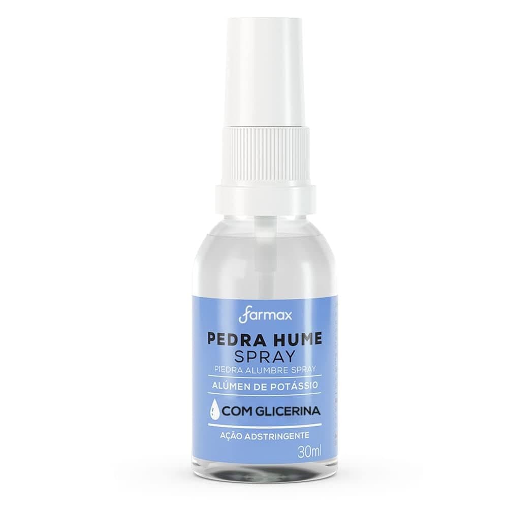Pedra Hume Spray Farmax 30ml com Glicerina – Ação Adstringente Pós Barba e Cuidados com a Pele