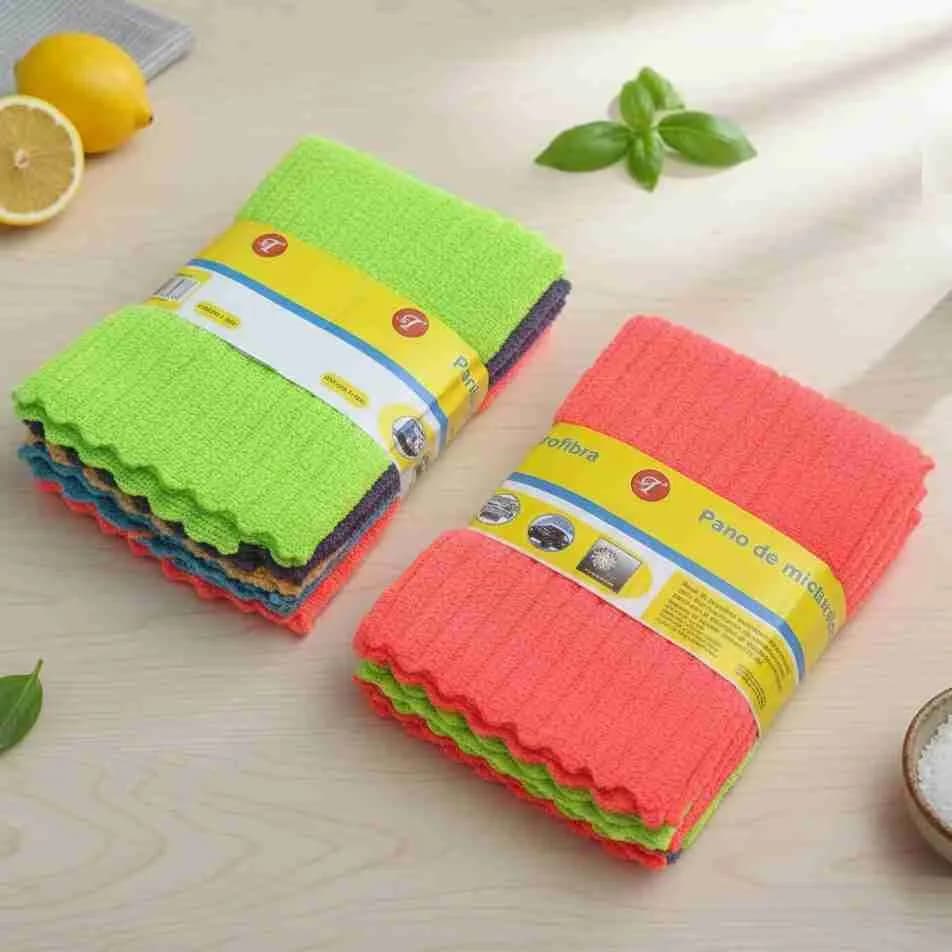 Pano Flanela Microfibra Limpeza 30x30 - Kit Com 5 Flanelas