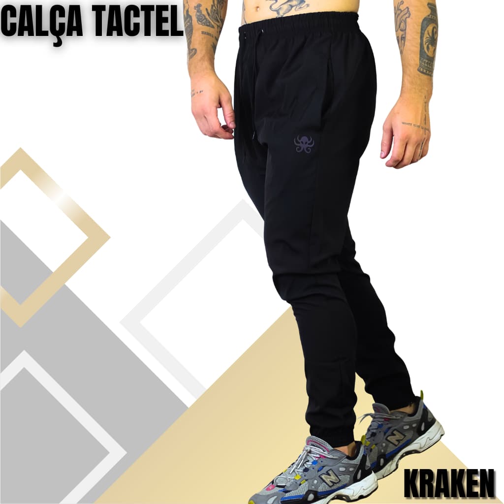 Calça Masculina Tactel elástic  Kraken com zíper
