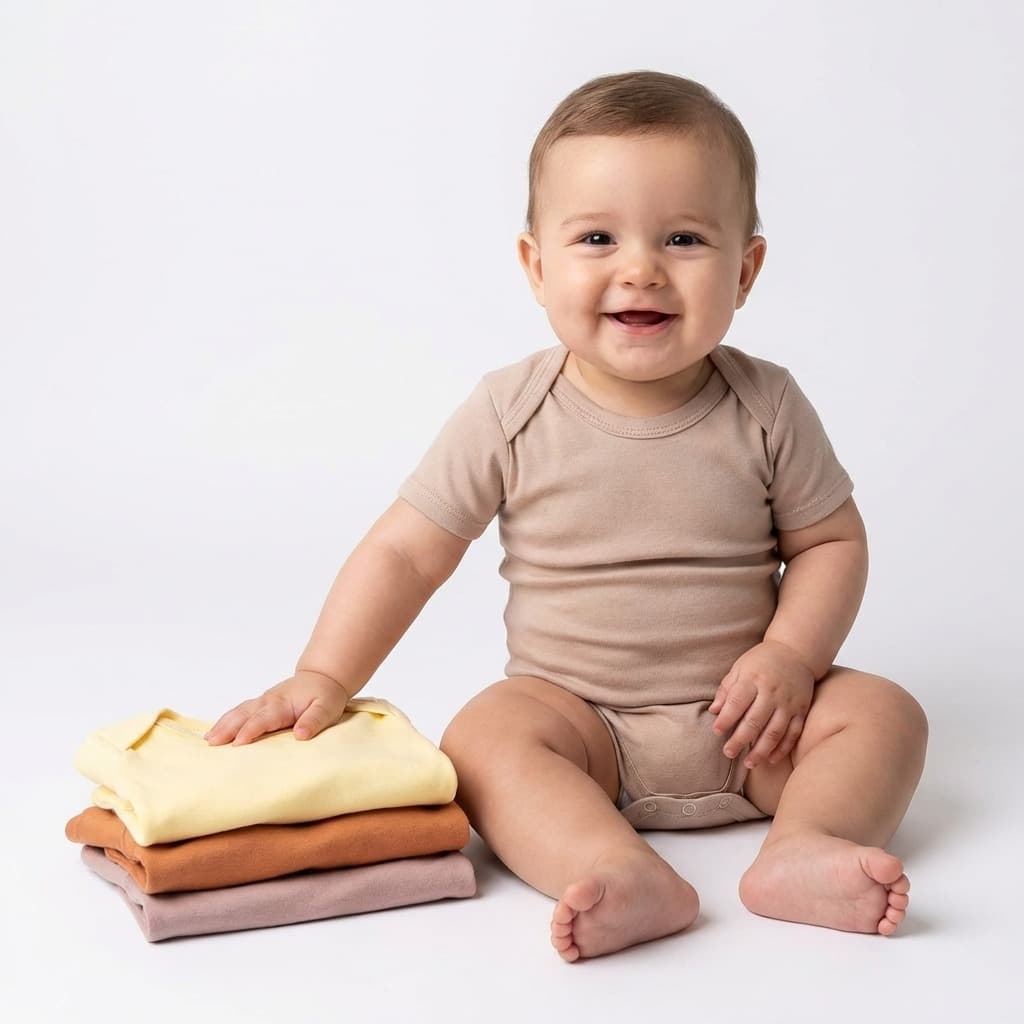 Kit 4 Body Bebê Infantil 100% Algodão Enxoval Maternidade Menina Menino Unissex Meia Manga Básico Liso Neutro Suedine
