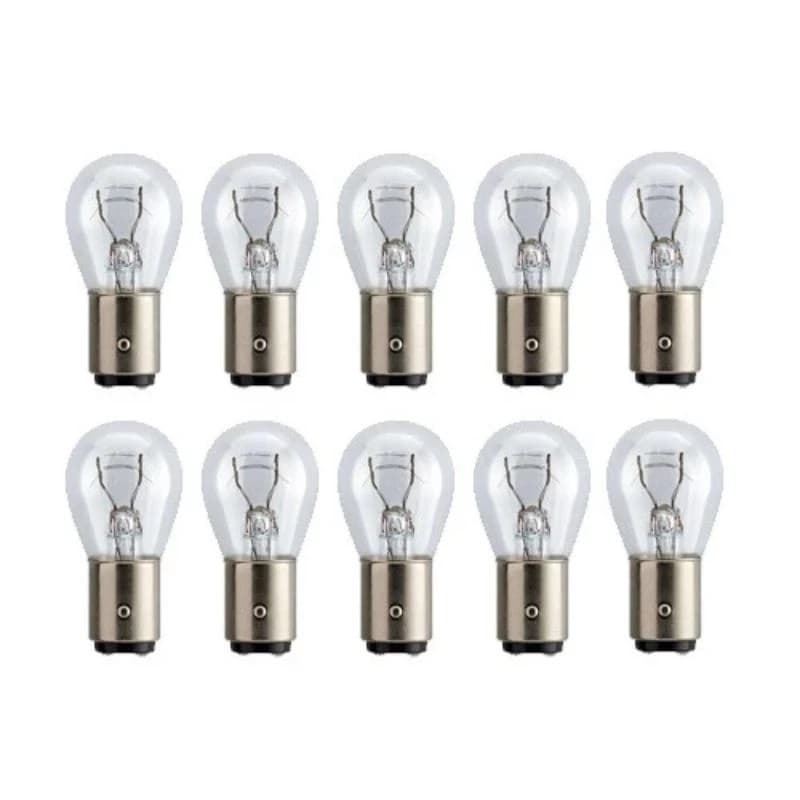 Kit 10 Lâmpadas Automotivas 21/5W 12V 2 Polos Pinos Desencontrados Carro Moto Caminhão