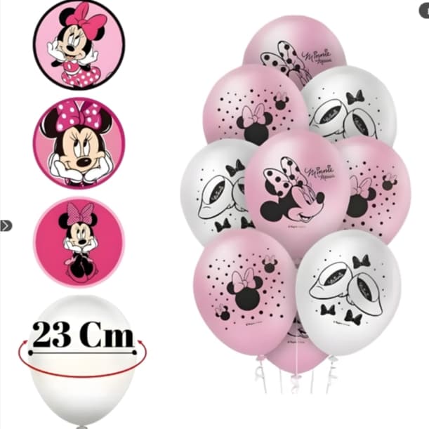 Balão Latex Minnie Mouse Rosa 9