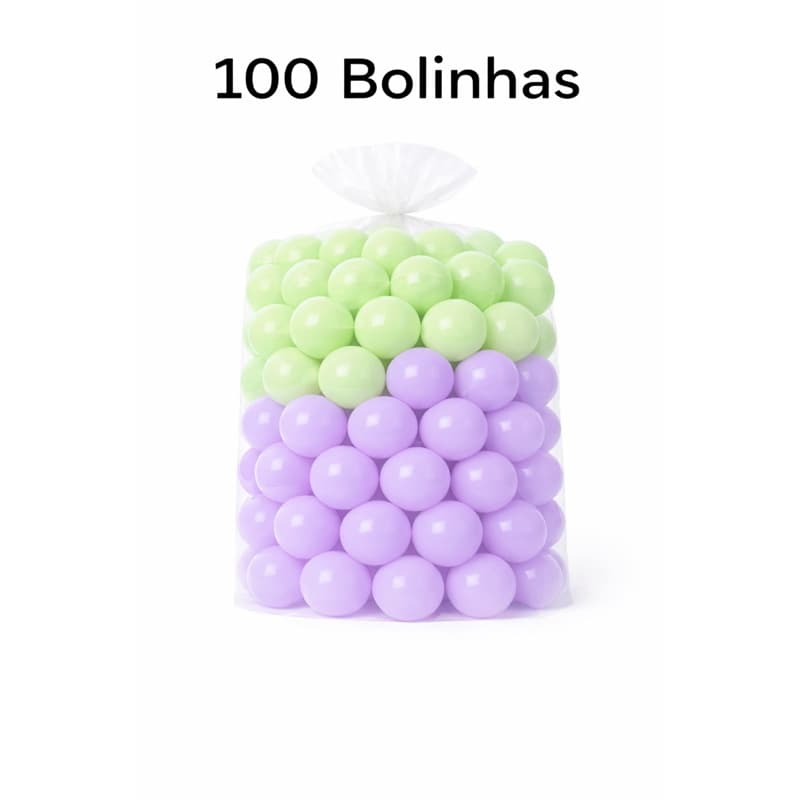 100 Unidades de Bolinha Plástica Lilás Verde Claro tom pastel pequena sereia Piscina Bolinhas 25, 50 e 100 - Não Amassam