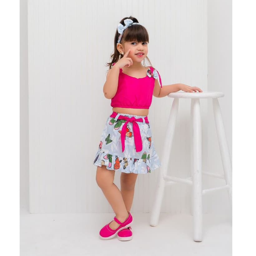 Conjunto Infantil Menina Mocinha + Tiara | 1, 2 e 3 ANOS