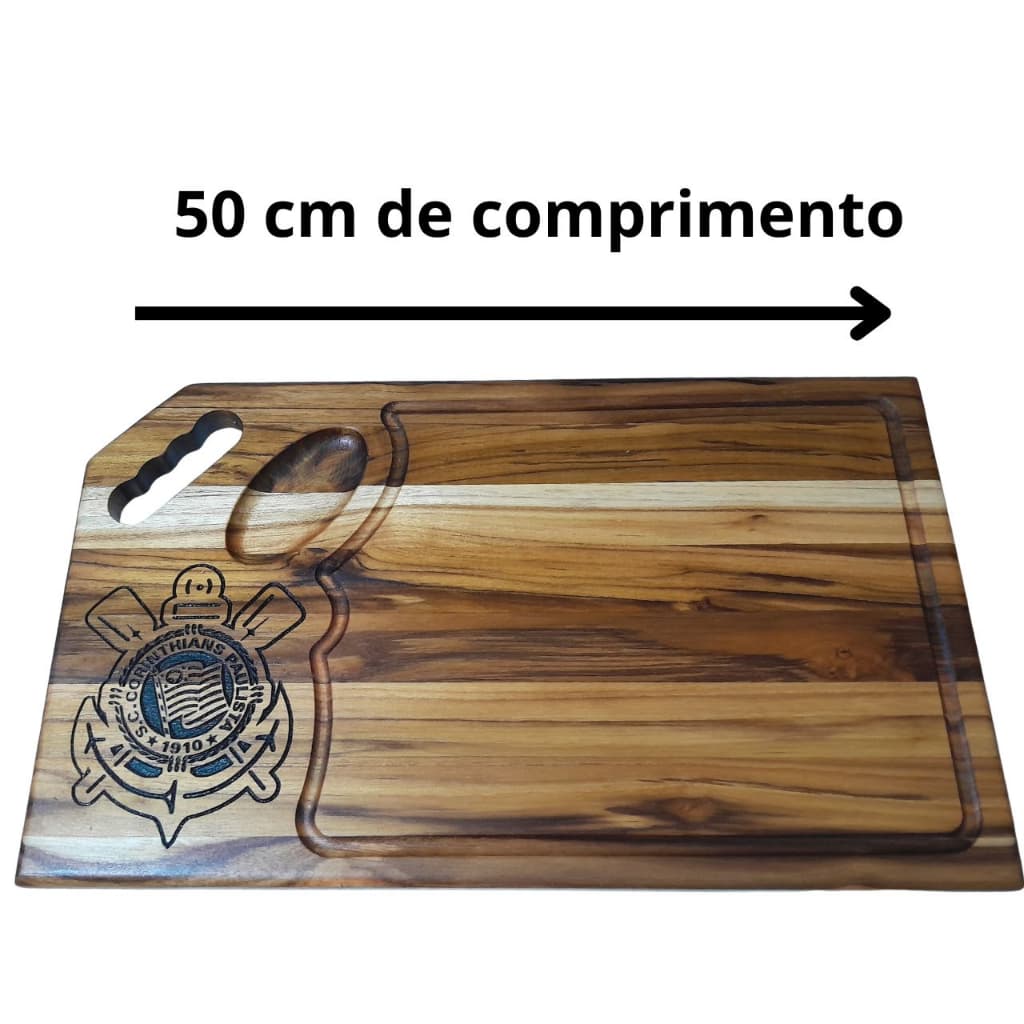 Tábua de churrasco carne corte cozinha personalizada tamanho grande 50x30x2cm feita em madeira teca