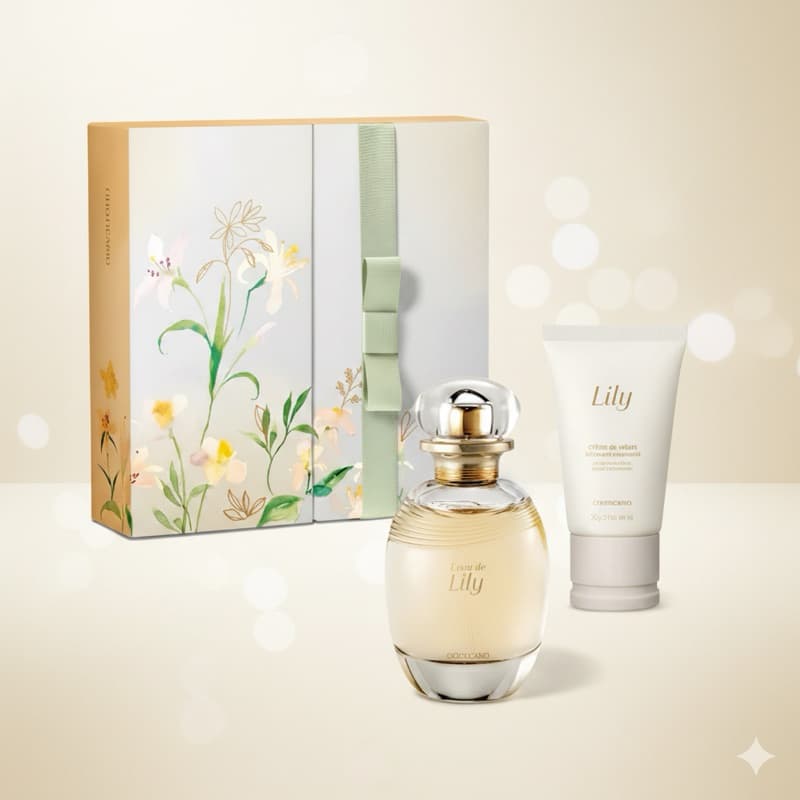 kit colonia lily 75ml + creme de mão - oboticarioo